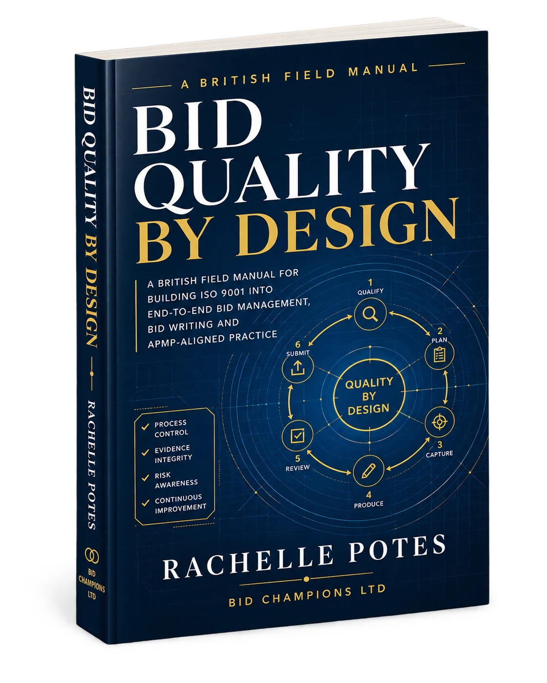 Bid Quality by Design by Rachelle Potes, shown as a three-dimensional book