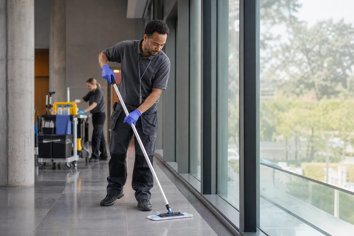 Professionals working in cleaning services
