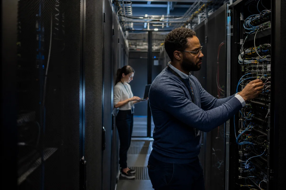 Professionals working in cybersecurity
