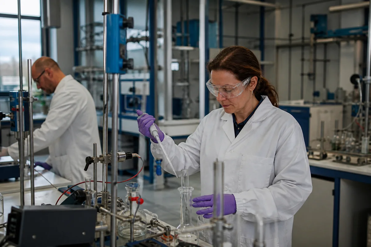Professionals working in laboratory and scientific equipment