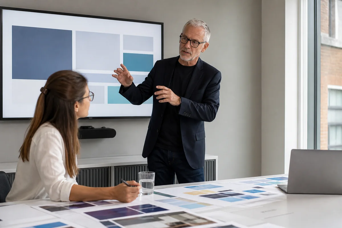 Professionals carrying out bid design & presentations work