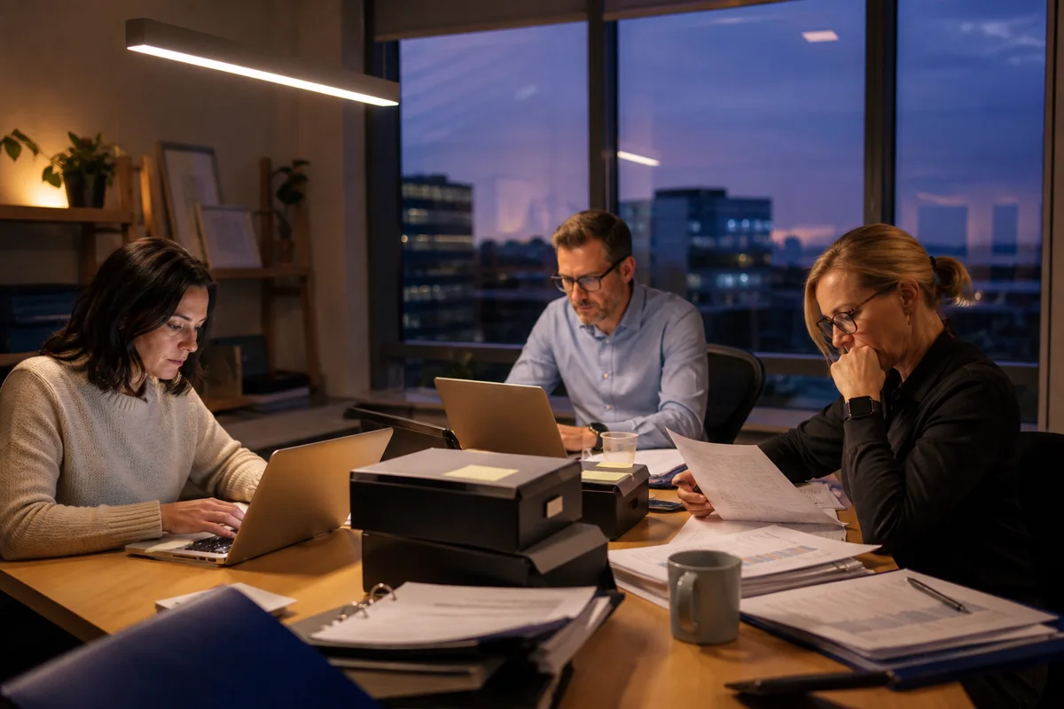 Professionals carrying out urgent deadline support work